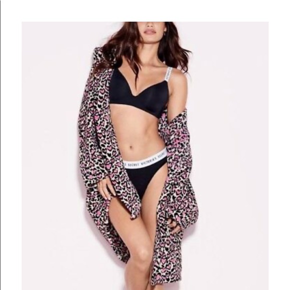 New Victoria Secret Pink Leopard heart❤️robe XS/S NWT. - Picture 1 of 12